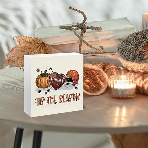 Fall Football Pumpkin Decor Fall Room Table Decor Sign Decorations for Room Bedroom Living Room Bathroom Kitchen Desk Thanksgiving Decorations thumbnail 4