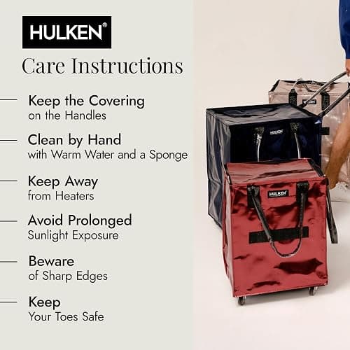 (Medium, Cosmic Red) Reusable Grocery Bag On Wheels, Shopping Trolley, Rolling Tote, Zipper Closure, Lightweight, Carries Up to 66 lb, Folds Flat, Unbreakable Handles thumbnail 6