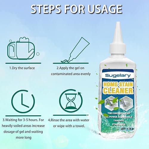 Sugelary Mold Stain Cleaner, 5 fl oz Mold Stain Cleaner Gel for Washing Machine, Home Stain Cleaning Gel for Fridge, Tile, Grout, Sink and Bathroom Use thumbnail 4