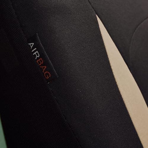 Flying Banner Car Seat Covers Set Beige Tan Front Seats Rear Bench Polyester car seat Protectors Easy installations Rear Bench Split Classic Man Lady thumbnail 6