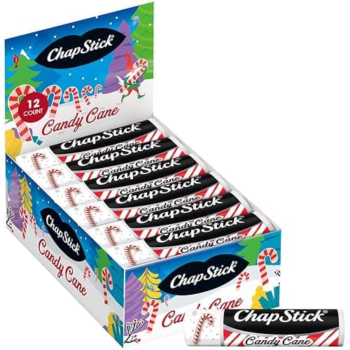 ChapStick Bulk Lip Balm, Candy Cane, 12-Pack – Fresh & Minty Lip Moisturizer, Stocking Stuffer, 0.15 Oz Ea - Image 1