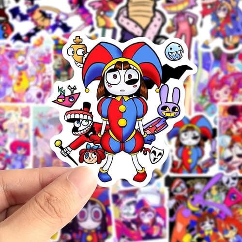 60Pcs The Amazing Digital Circus TADC Stickers | Waterproof Vinyl Decals for Laptop, Water Bottle, Journal, Phone Case, Scrapbook, Skateboard thumbnail 4