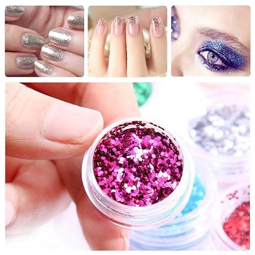 12 Jars of Nail Art Glitter Powder, 12 Jars of Nail Art Glitter, Nail Glitter Powder, Craft Fine Glitter Powder, Laser Gradient Glitter Powder, DIY Handmade Decorative Accessories thumbnail 4