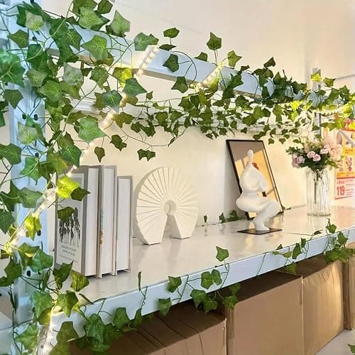 RECUTMS Fake Vines for Room Decor 86 FT Artificial Ivy Garland Hanging Plants Faux Greenery Leaves Bedroom Decor Aesthetic for Wall Wedding Party Home Garden Office Patio Outdoor Decoration(12 Pack) thumbnail 6