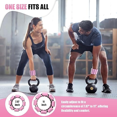 Pilates Wrist Ankle Weight for Women, Adjustable Weight Set of 2 | Soft Silicone, Strong Hook & Loop, Wearable Arm Leg Weight for Walking, Yoga, Barre, Strength Training at Gym & Home thumbnail 6