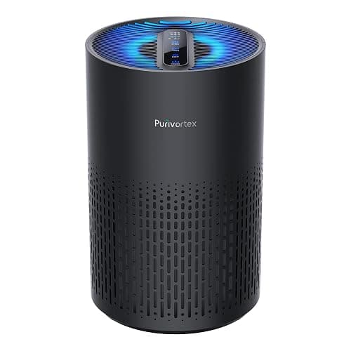 Purivortex Air Purifiers for Bedroom, Quiet Air Purifier with HEPA Filter for Pollen, Smoke, Dust, Pet Dander, Odor, Hair, Ozone Free, Covers Up to 880 Sq Ft, PX500 Black - Image 1