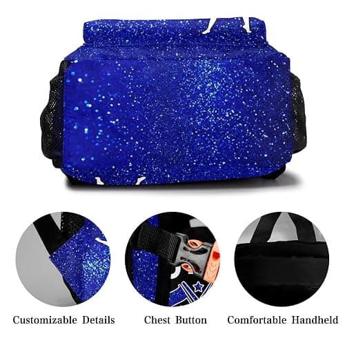 Pwwusark Custom Color Guard Backpack with Name - Personalized Schoolbag Color Guard Team Gift (Blue) thumbnail 5