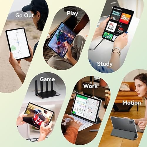 KINGRID Tablet 10 inch,Android 15 Tablet–Gemini AI,24GB RAM+256GB ROM+2TB,Keyboard & Pen Bundle,Octa-Core, Widevine L1,5G WiFi,Bluetooth 5.0,Smat Lens,2-Year Warranty-Grey thumbnail 9