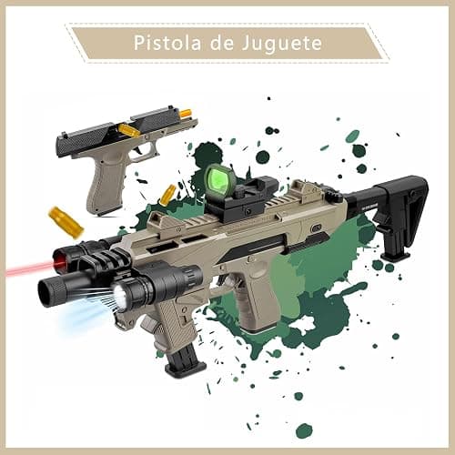 Pistolet Jouet, Pistolet Enfant en Mousse Souple avec Daccessoires, Pistolets Jouets Réaliste Blaster pour Garçons, Jouets pour Enfants 14+ de Plein Air, Energie 0.1 Joules thumbnail 7