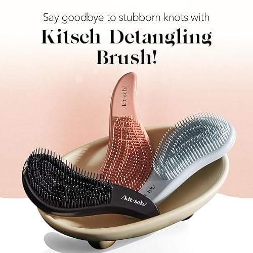 Kitsch Detangler Brush – Gentle Curly Hair Brush with Flexible Bristles for All Hair Types - Wet or Dry | Detangling Hair Brushes for Women & Men, Adults & Kids - Haze Blue thumbnail 7