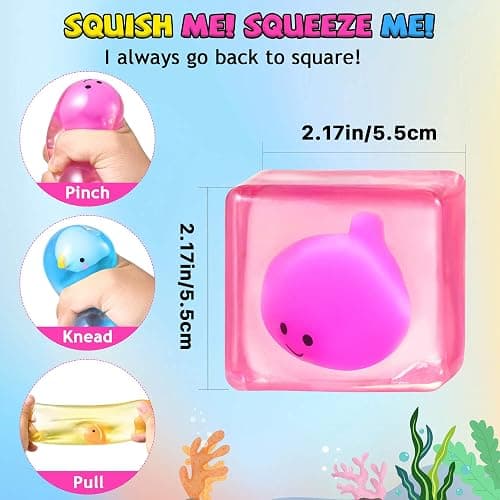 Stress Cube Fidget Toys Adults - Sensory Toys for Kids with Autism Stress Balls for Adults Squishy Toys for Anxiety Squeeze Fidgets for Teens Stress Relief Gifts Easter Basket Stuffers thumbnail 2