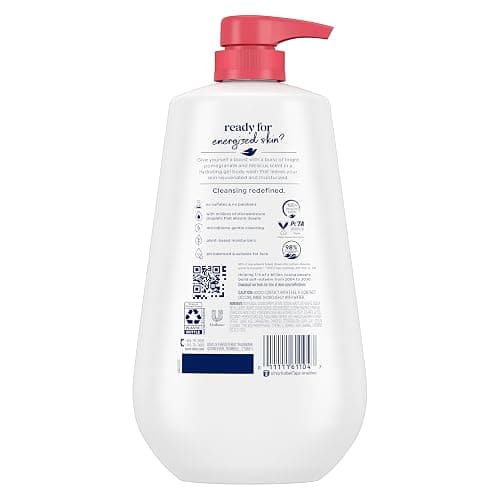 Dove Body Wash with Pump Rejuvenate Pomegranate & Hibiscus for 24hr Lotion-Soft Skin Moisturizing Skin Cleanser with No Sulfates No Parabens 30.6 Oz thumbnail 3