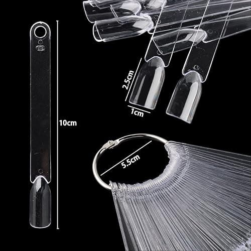150Pcs Clear Swatch Sticks With Ring - Oval Square Stiletto Tips for Display Samples, Gel Polish Palette Color Chart, Manicure Practicing Tools, Nail Salon Supplies (Square) thumbnail 4