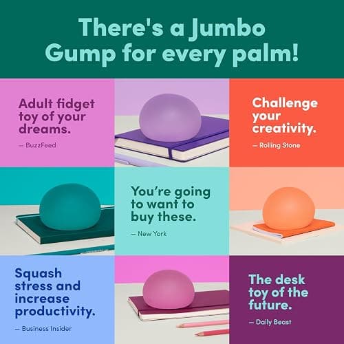 Speks Jumbo Gump Stress Balls | Ultra Soft Squishy Fidget Toy for Adults & Teens | Stress Relief & Desk Toy | Sea Glass thumbnail 7