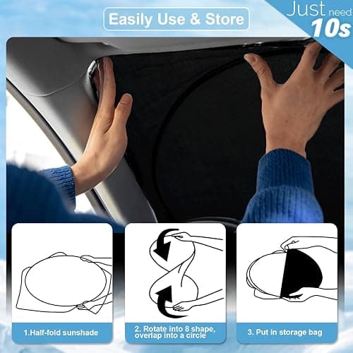 Custom Fit Passat Windshield Sunshade for 2012-2022 Volkswagen VW Passat | for Volkswagen Accessories Front Window Shield 250T Silver Coating Cover Windshield Sun Visor Protector Blocks UV thumbnail 6