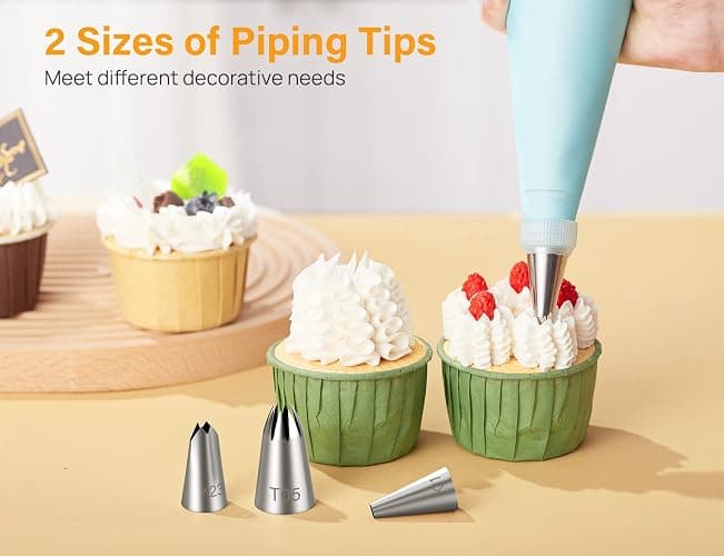 Kootek 54 in 1 Piping Bags and Tips Set with 13 Large Size Piping Tips, 35 Standard Size Icing Tips, 2 Reusable Pastry Bags 12 Inch, Cake Decorating Kit Supplies, Frosting Piping Kit for Cake, Cupcake thumbnail 2