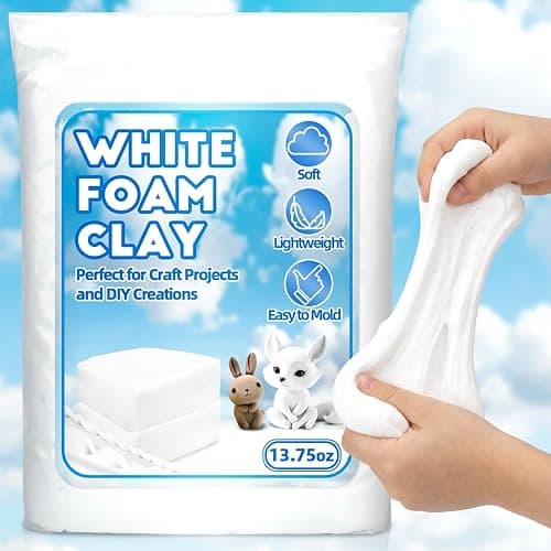 RAINFLOW White Foam Clay - Moldable Cosplay Foam Clay Soft Squishy | Creative Art Supplies for Arts and Crafts Projects, DIY Modeling, Sculpting, Handmade Crafts - Image 1