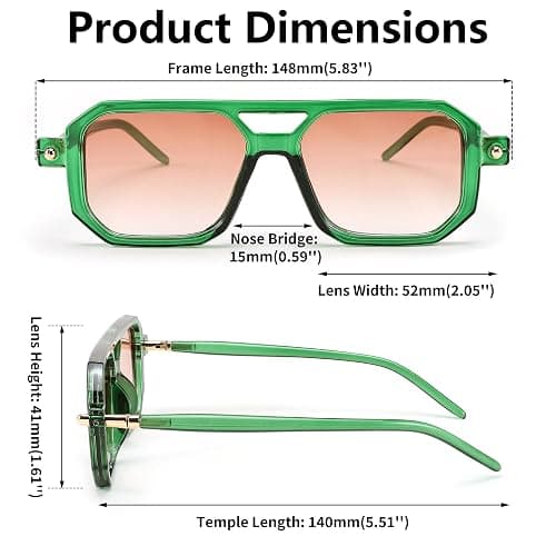 FEISEDY Vintage Square 70s Flat Aviator Sunglasses Women Men Classic Retro Stylish Frame UV400 Sunglasses B2622 thumbnail 6