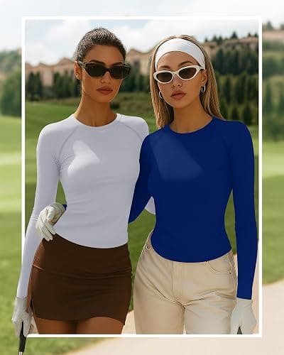 Oakgarden 4 Pack Women's Seamless Workout Shirts Long Sleeve Yoga Athletic Top Thumb Holes Raglan Crewneck Sports Running Tee thumbnail 3