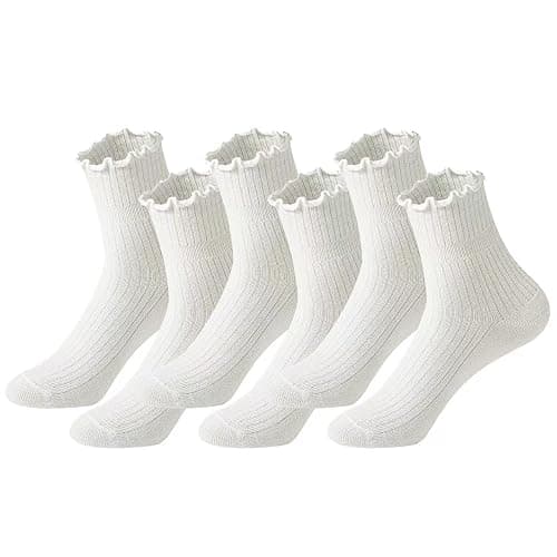 Iridipity 6 Pairs Ruffle Socks Woman Cute Frilly Ankle Socks for women girls - Image 1