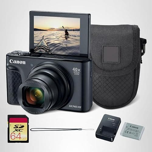 Canon PowerShot SX740 HS Digital Camera | 20.3MP CMOS Sensor, 40x Optical Zoom, 4K UHD Video, Wi-Fi & Bluetooth | Compact Point-and-Shoot Camera with Bag and 64GB Card thumbnail 8