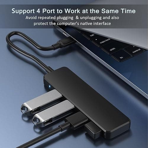 USB 3.0 Hub, VIENON 4-Port USB Hub USB Splitter USB Expander for Laptop, Xbox, Flash Drive, HDD, Console, Printer, Camera,Keyborad, Mouse(Not for Charging) thumbnail 2