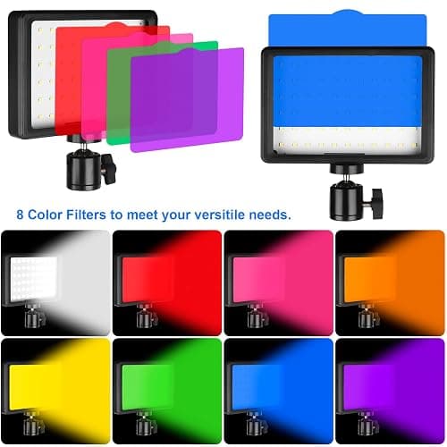 Ci-Fotto LED Fotolicht Video Licht 2-Pack, Dimmbare 5600K USB LED-Videoleuchte Dauerlicht die Fotografie mit Stativ und Farbfiltern für Fotostudios, YouTube, TikTok, Videoaufzeichnung, Game-Streaming thumbnail 4