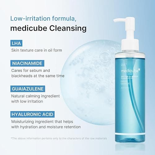 medicube Cleansing Oil Zero Pore Blackhead | Makeup Remover for all skin types, Daily Moisture Facial Cleanser, Low-Irritation, Korean Skin Care, 205ml / 6.93 fl.oz thumbnail 4