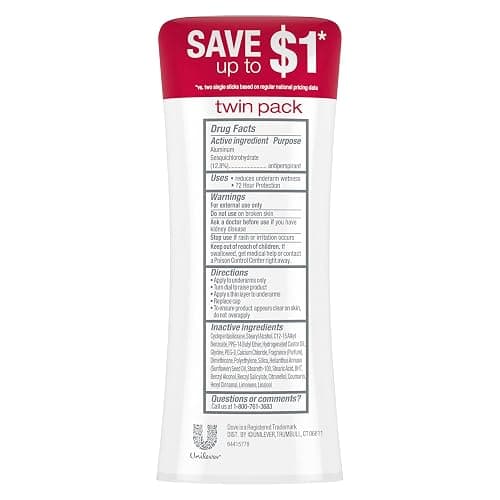 Dove Advanced Care Antiperspirant Deodorant for Women Twin Pack Revive 72 hour sweat and odor protection 2.6 oz (Packaging May Vary) thumbnail 2