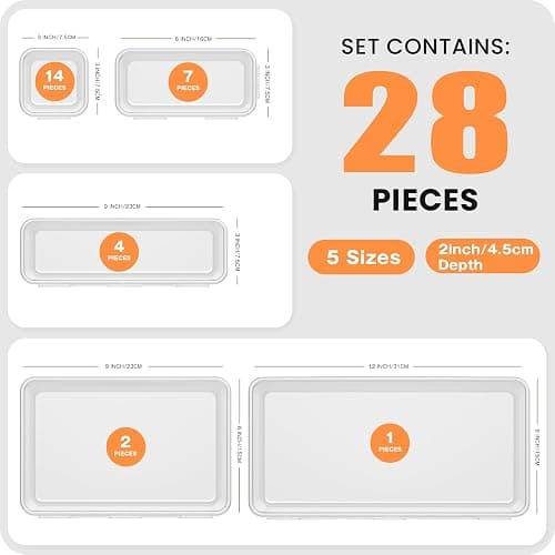 A-LuGei 【Military Grade】 Drawer Organizer, 【𝟱𝗦𝗶𝘇𝗲】 Clear Makeup organizer, 【Holds 177 Items】 Bathroom Organizers and Storage, Plastic Desk Organizer Divider, Organizer Bins for Office Vanity thumbnail 5
