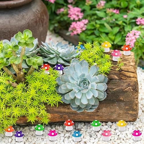 DIYDEC 100pcs Mini Resin Mushroom 8 Colors Small Mushrooms Figures Tiny Resin Mushrooms Plastic Little Miniature Mushrooms Bulk for Dollhouse Decor Micro Fairy Garden Landscape Aquarium Tiny Toys thumbnail 5