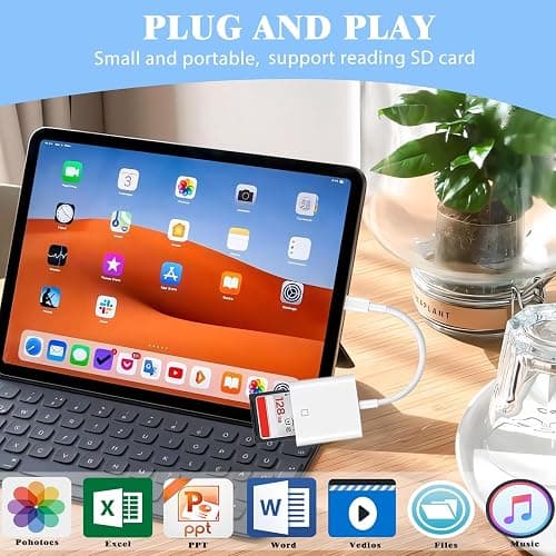 iPhone SD Card Reader USB C, Digital Camera Adapter iPhone 17, Trail Camera SD Card Reader USB C Memory Card Reader for iPhone 17/16/15/iPad/MacBook/iMac/Galaxy/Android thumbnail 4