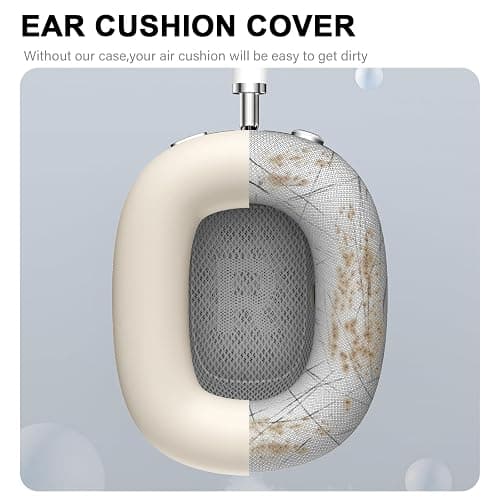Maxjoy for Airpods Max Case, Soft Silicone Ear Cups Cover/Ear Pad/Headband Cover for Apple Headphones, Anti-Scratch Accessories Protective Case for Airpods Max, Stone thumbnail 6