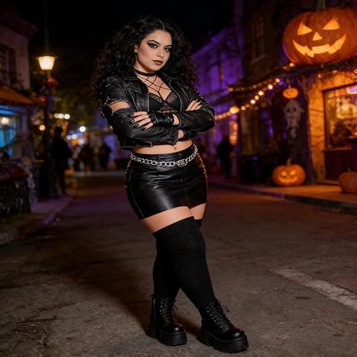 Moon Wood Plus Size Womens Thigh High Socks for Thick Thighs- Extra Long Thick Over the Knee Stockings- Leg Warmers Socks thumbnail 2