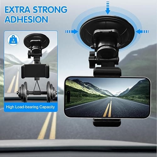 ShipeeKin Heavy Duty 9CM Suction Cup Mount Car Windows Stand on Windshield Dashboard Bonnet for all Gopro Heros, SJCAMs, Geekpro, Garmin VIRB Xe, Xiaomi Yi 4k, DSLR & Smartphone for Vlog/POV thumbnail 7