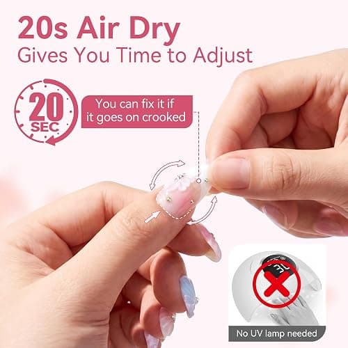 Makartt Press On Nail Glue: No UV Lamp Needed, 20s Air Dry Adjustable for Beginners, Strong Hold, Semi-solid Precise Control, Easy for Press-On Users At-home Application, HEMA-Free for Sensitive Nails thumbnail 2