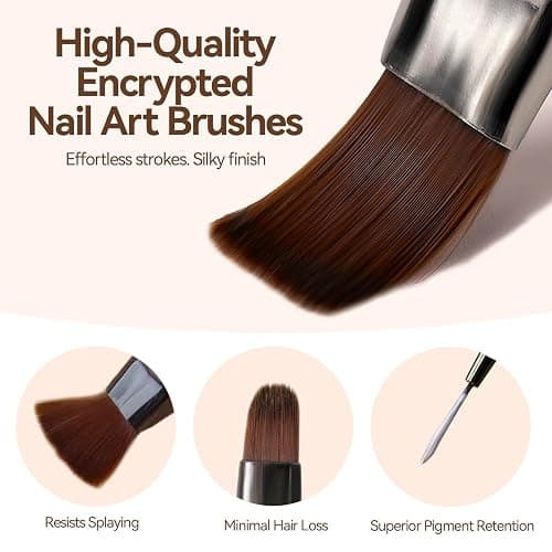 ESUOHYM 18 PCS Nail Art Brushes Set for Painting Practice Design Nails, French Tips Liner Brushes, Acrylic Nail Brushes for Nail Extensions, Nail Sculpting Pen Dotting Tools Nail Art Tools Home thumbnail 5