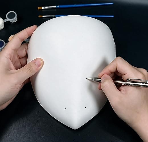 COSWHO DIY Cosplay Mask Blank White Plastic Full Face Mask Base | Paintable, Anime Craft, Halloween Costume Mask, for Art Projects thumbnail 4