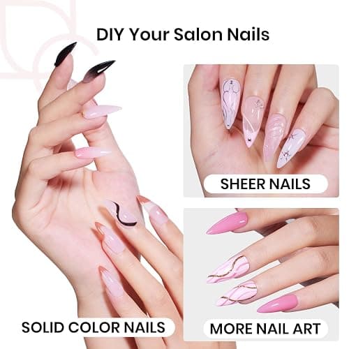 Beetles Tipex Instant Apex Nail Tips, Medium Stiletto, 192pcs | 16 Sizes 00–14, No Builder Gel Required, Thicker Strong Acrylic Tips for DIY Salon-look Extensions thumbnail 4