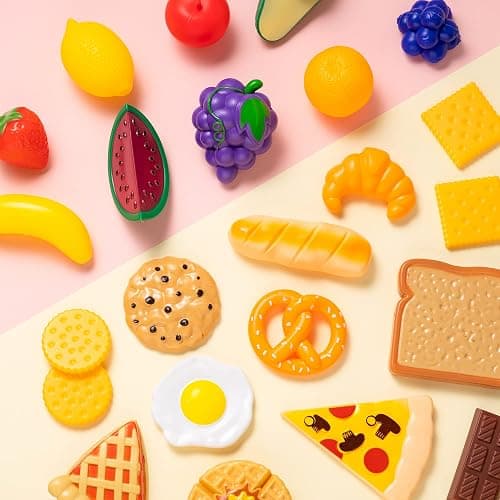 JOYIN 50 pezzi di giocattoli alimentari cibo giocattoli accessori cucina gioco educativo di ruolo con frutta pane verdura per bambini thumbnail 7
