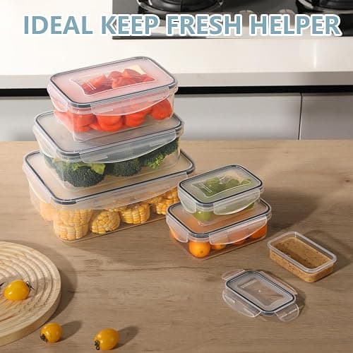 Pure Future 50-Piece Food Storage Containers Set (25-Pack) - Includes 2x JUMBO 2.5L (84oz) & 2x 1.5L Large Bins, Airtight Plastic Meal Prep Lunch Boxes with Lids, Microwave/Freezer Safe, BPA Free thumbnail 8