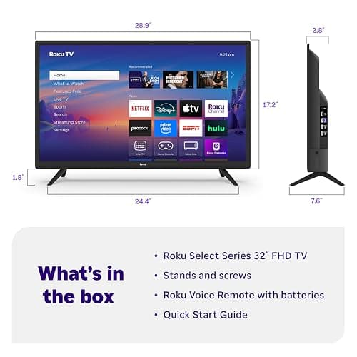Roku Smart TV 2025 – 32-Inch Select Series, 1080p Full HD TV – Roku TV with Voice Remote – Flat Screen LED Television with Wi-Fi for Streaming Live Local News, Sports, Family Entertainment thumbnail 7