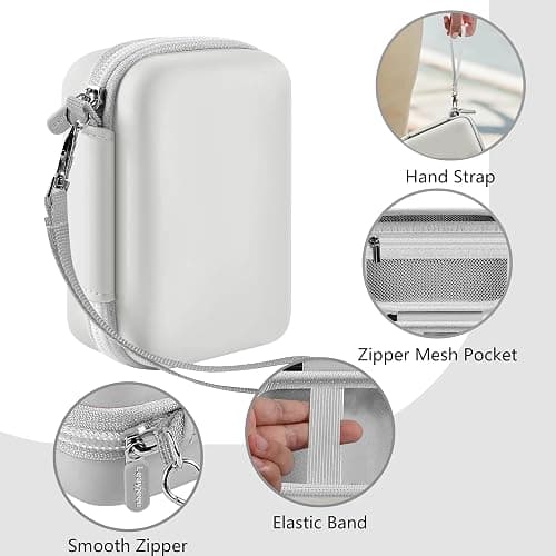Leayjeen Digital Camera Case Compatible with 4K HD Digital Cameras 64MP, 16x Zoom Camera Portable Hard Case Includes Shoulder Strap and Mesh Storage Pocket(White)(Case Only) thumbnail 4