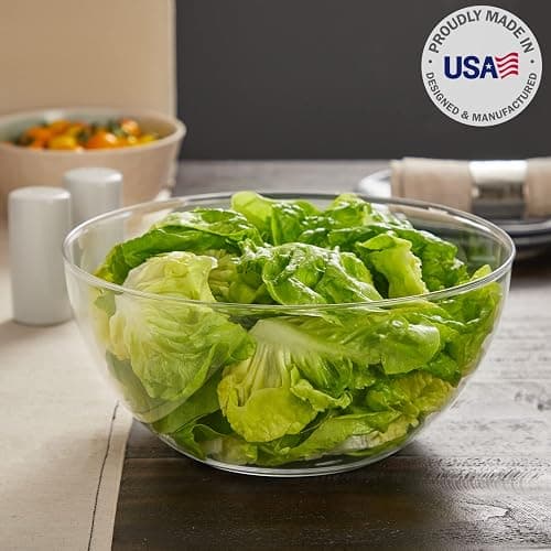 US Acrylic Vista Clear Plastic Salad and Serving 10-inch Bowls | set of 3 | Reusable, BPA-free, Made in the USA | 135 oz. capacity thumbnail 2