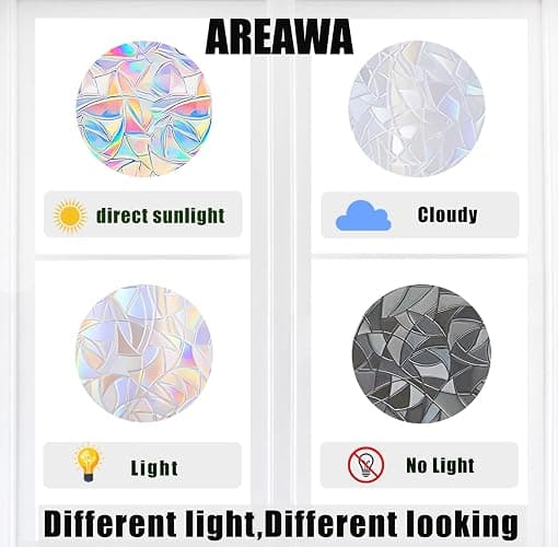 30 Pcs Star Ring Circle Window Clings - Anti-Collision Decals to Save Birds, Non-Adhesive Rainbow Stickers thumbnail 5