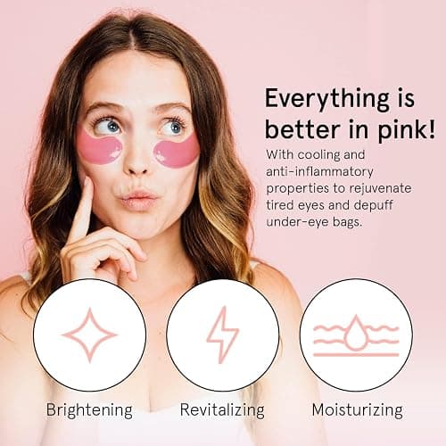 grace & stella Award Winning Under Eye Mask - Travel Essentials - Birthday Gifts for Women - Gel Eye Patches for Dark Circles, Puffy Eyes, Wrinkles, Undereye Bags - Vegan - Self Care (6 Pairs, Pink) thumbnail 2