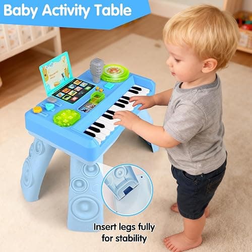 Baby DJ Table for Toddlers 1-3, Baby Musical Piano Toys 6-9-12-18 Months Toddler Activity Learning DJ Mixing Table with Music & Light Educational Toy for 1 Year Old Boy Girl First Birthday Infant Gift thumbnail 4