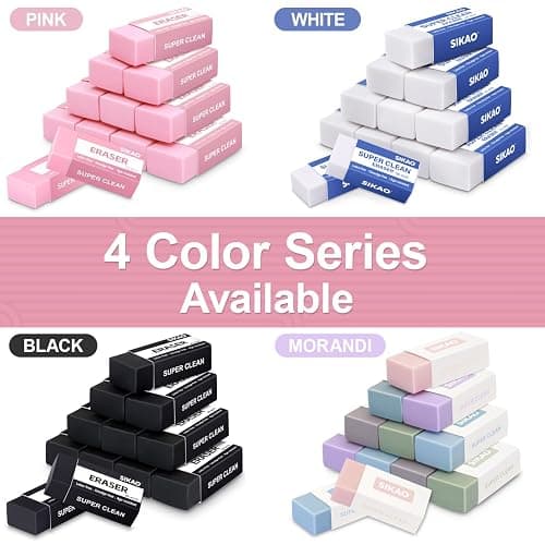 Morandi Erasers, 12 Pack Aesthetic Block Pencil Erasers – Soft Neutral Colors, Smudge-Free Latex-Free Erasers for School, Office, Journaling & Drawing thumbnail 9