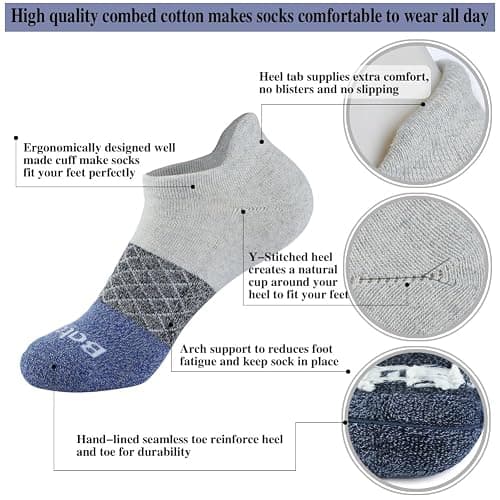 bataidis Women's Casual Ankle Socks Low Cut Athletic Socks 6 pairs thumbnail 3