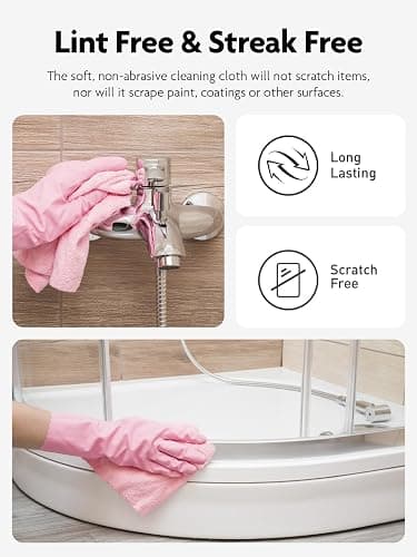 Fantasticlean Microfiber Cleaning Cloth Roll- 40 Sheets, 12" x 12" (Pink) | Super Absorbent, Lint-free, Tear-away Microfiber Towel Roll, for All-Purpose Cleaning, Reusable Alternative to Paper Towels thumbnail 8